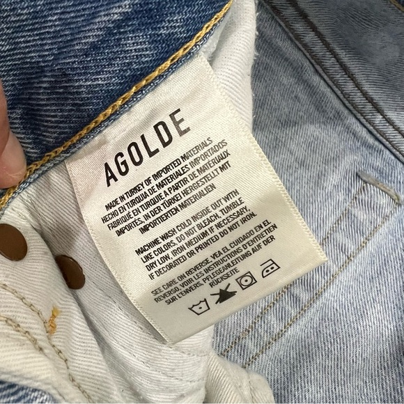 Agolde Los Angeles Parker Vintage Cut Off Jeans Shorts Sz 27 High Rise Button, - Picture 7 of 16